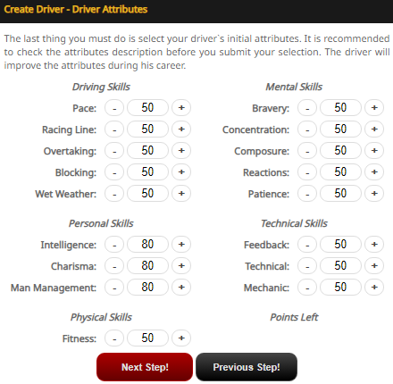 New Driver Attributes